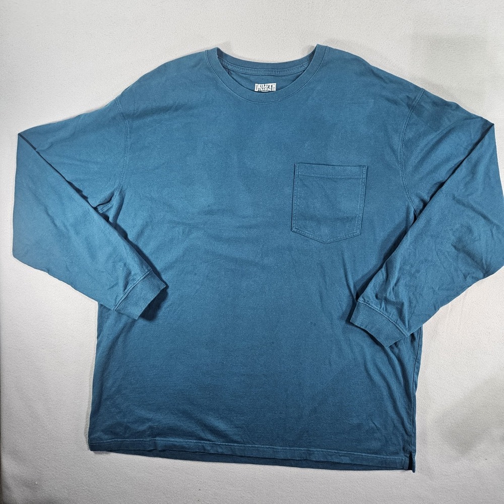 Duluth Trading Longtail T Pocket Long Sleeve T Shirt Mens 2XL Blue 100% Cotton